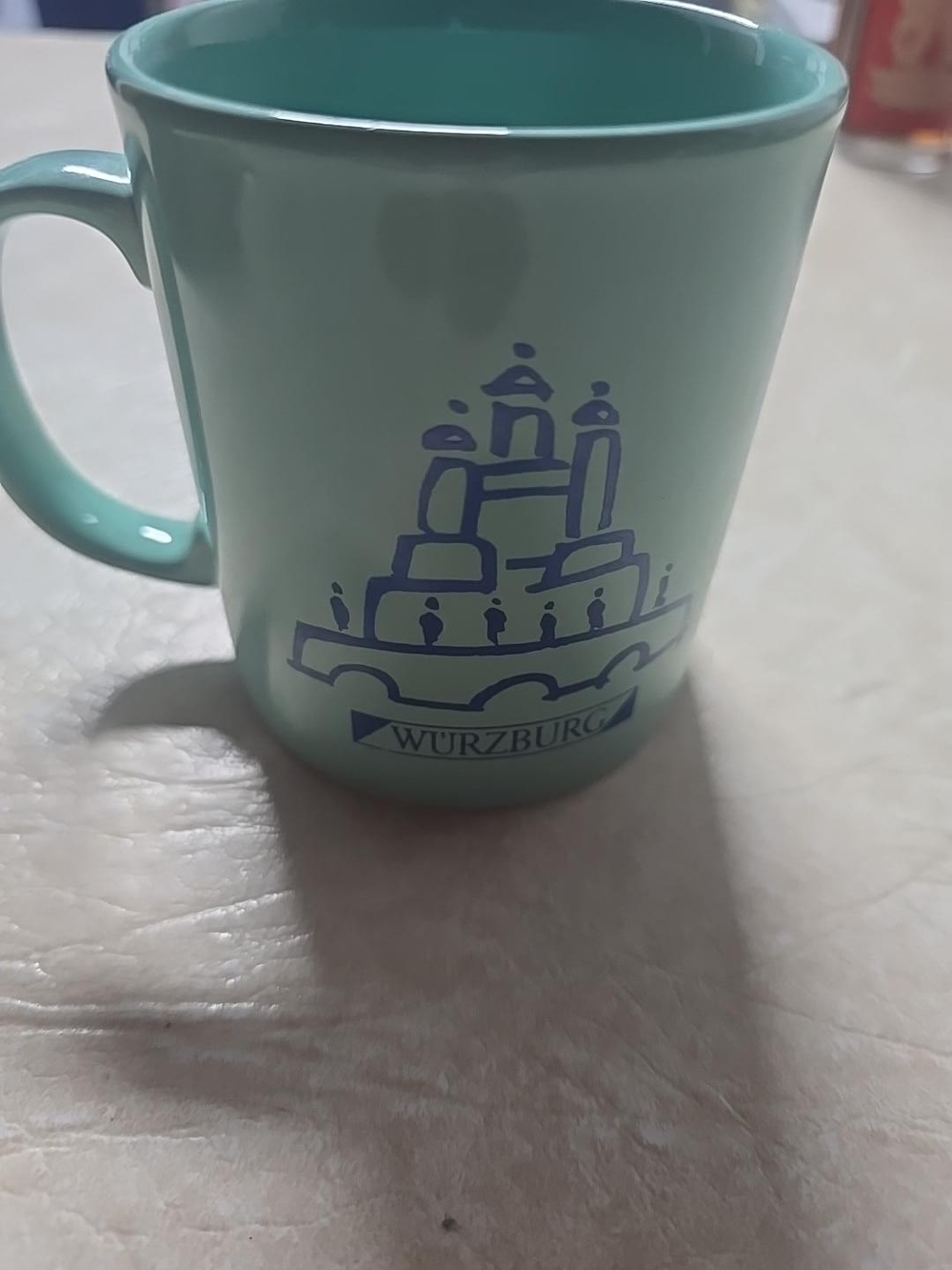Wurzburg Teal Ceramic Mug - Decorative Blue Print